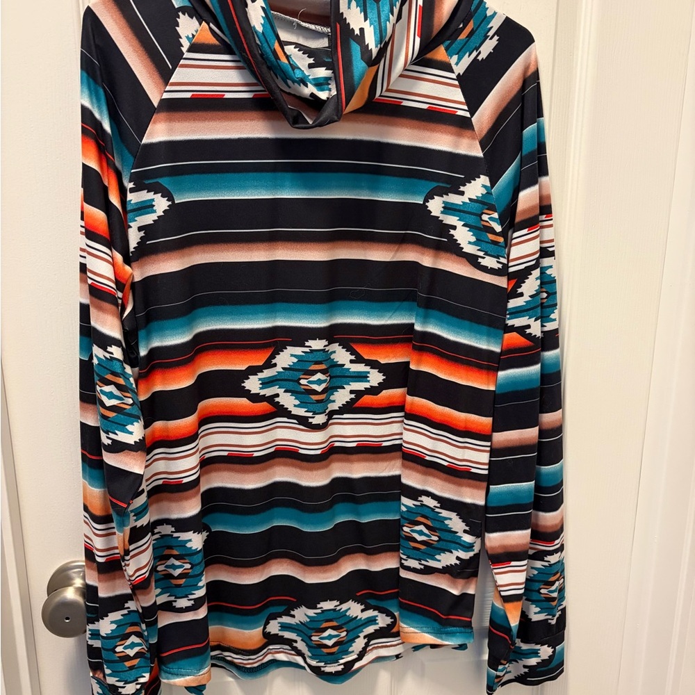 Western long sleeve cowl neck